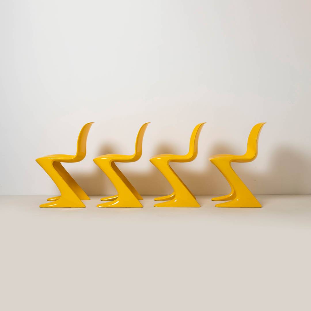 Set of 4 iconic Z-stuhl chairs designed by Ernst Moeckl, Germany 1968