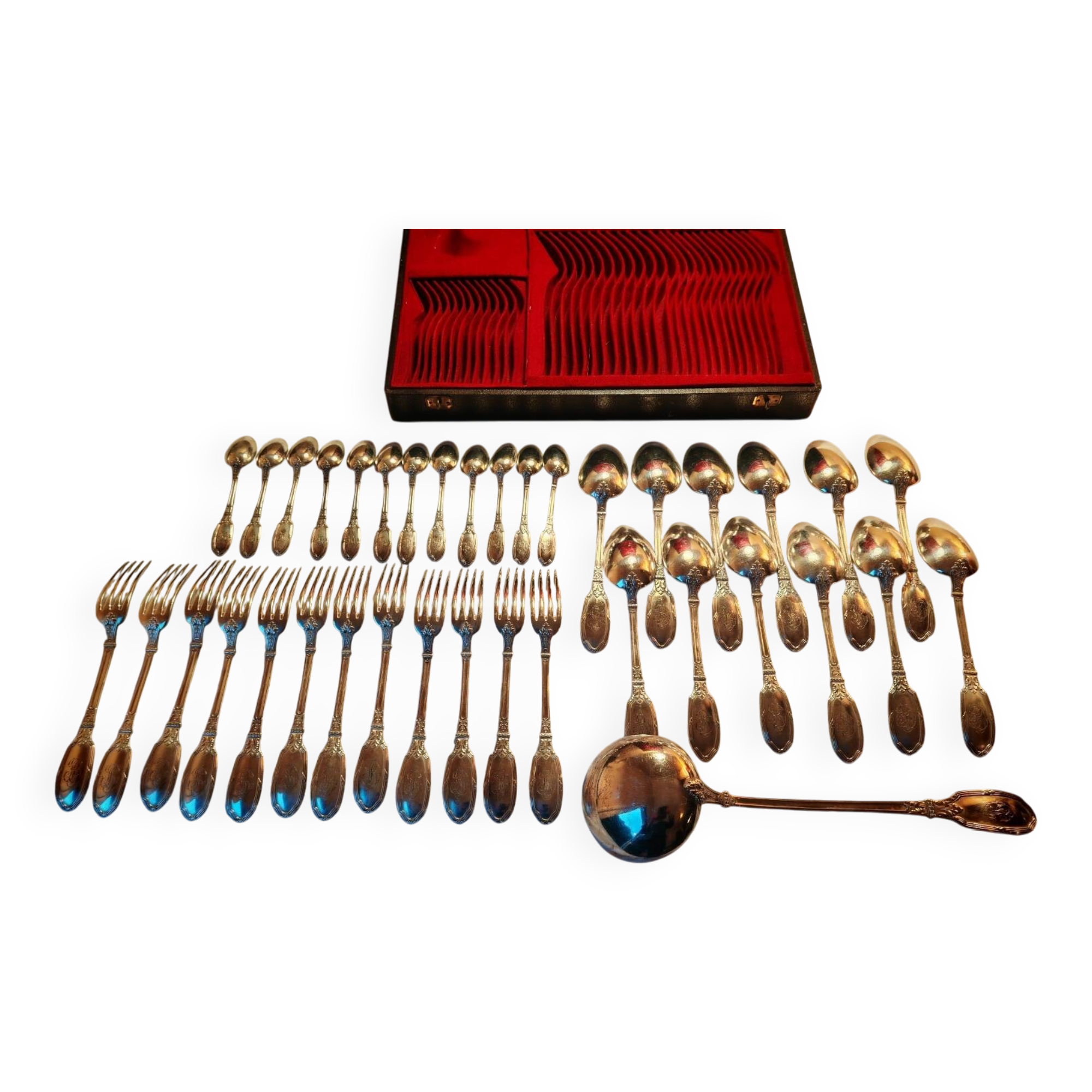 Silver-plated cutlery set, 1900