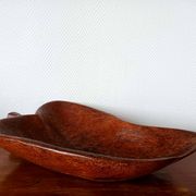 Grande coupe en bois brutaliste, 65 cm