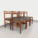 Suite of 6 vintage Scandinavian teak and skai chairs from the 60s