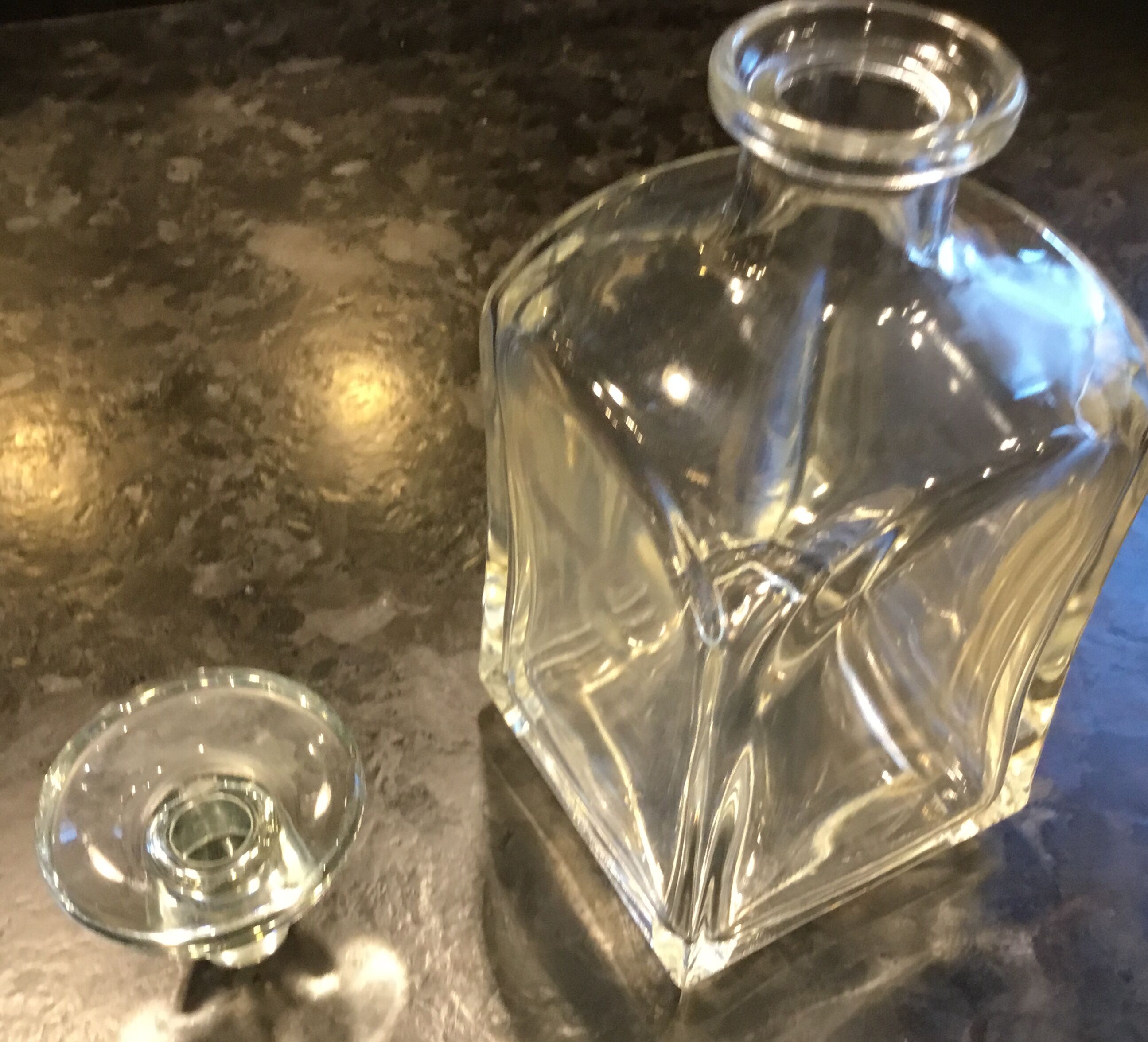 Vintage Italy glass and crystal carafe with cork
