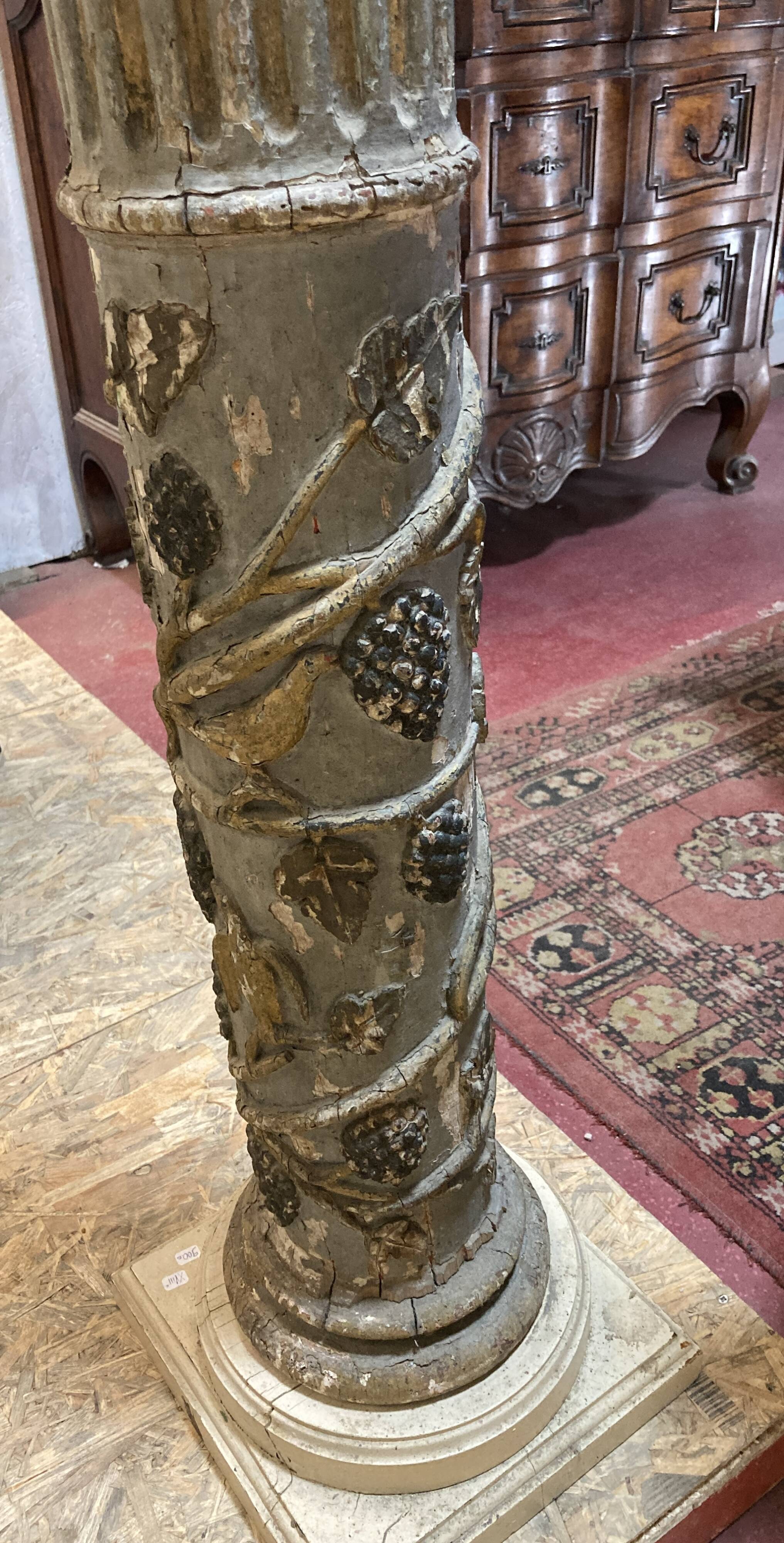 Ancienne Colonne en bois sculpté - XVIIIe