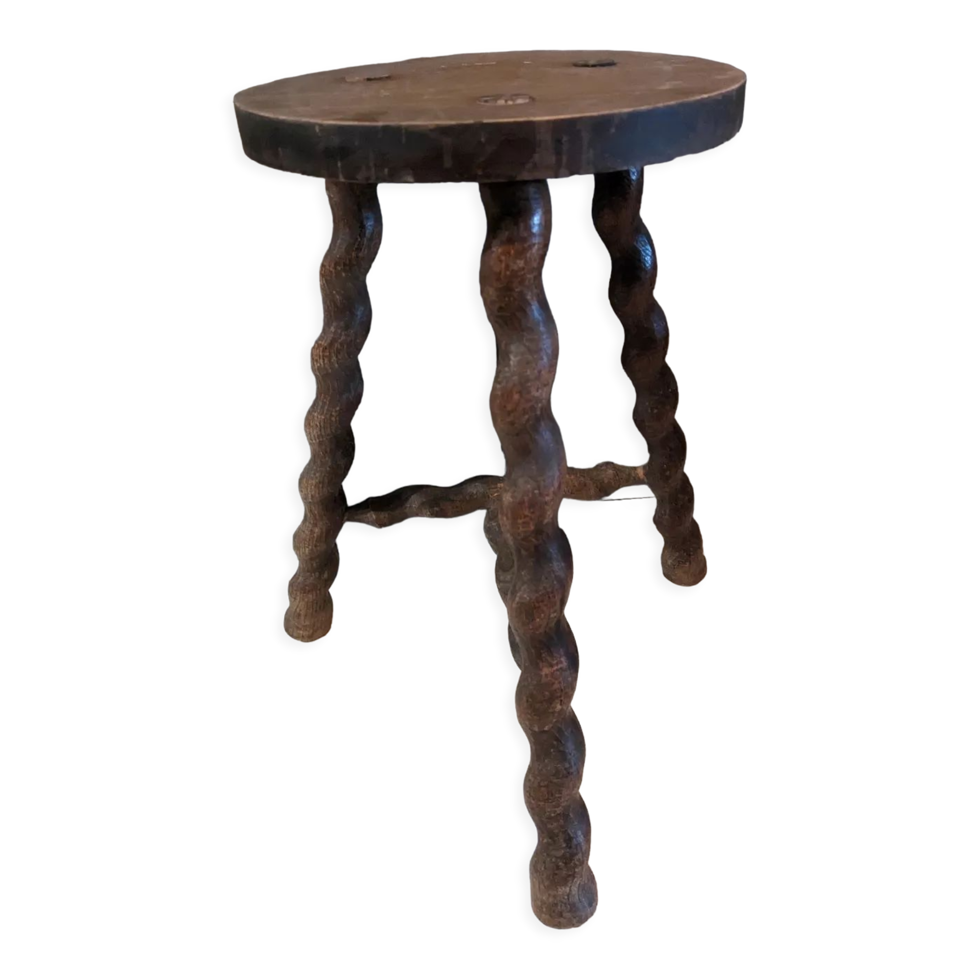 Tabouret style breton torsadé