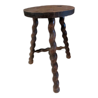 Tabouret style breton torsadé