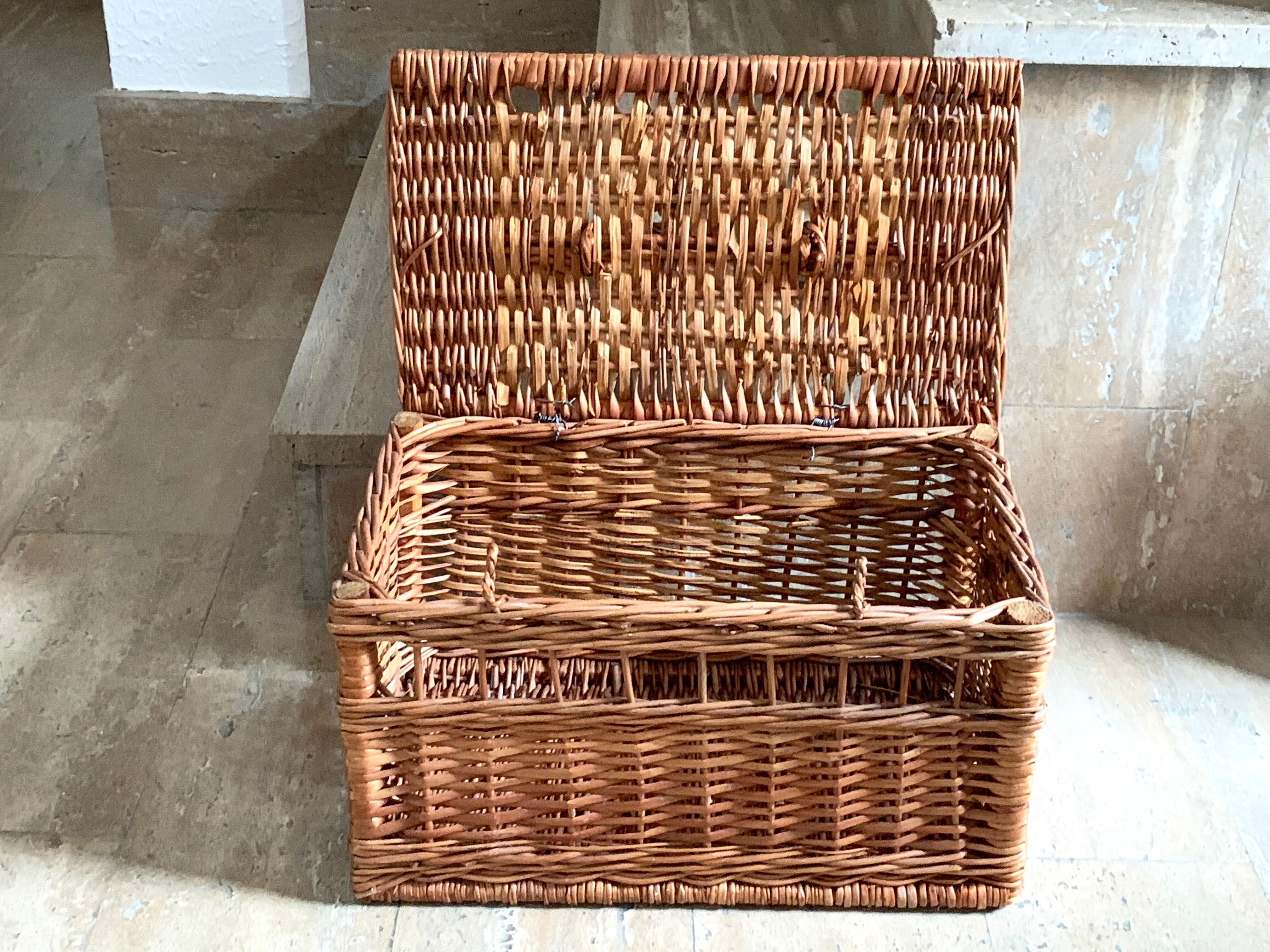 Wicker transport basket, 1960s
