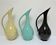 Three ceramic enamels design 60s soliflores black yellow green