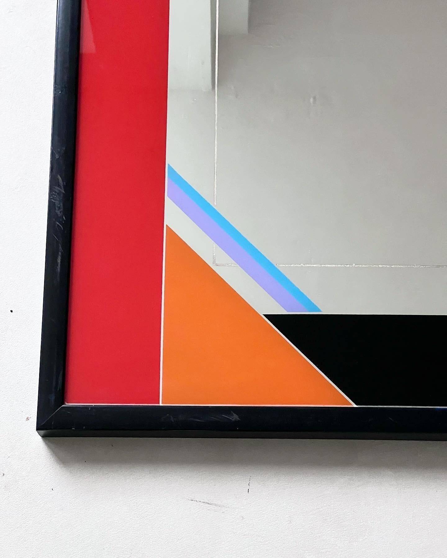 Decorative Art Mirror by Italian artist Eugenio Carmi , Memphis Style , Fun !