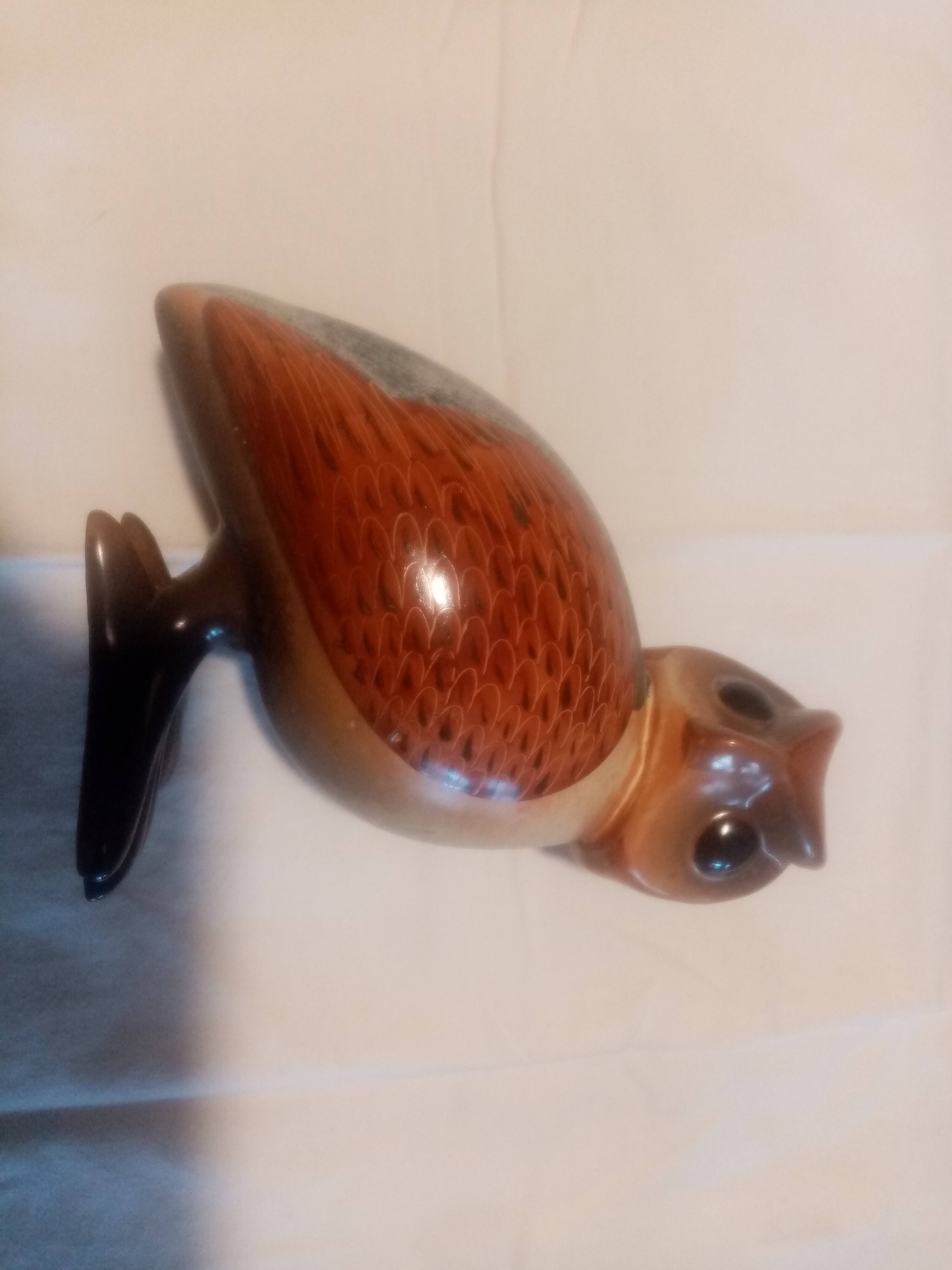 Beautiful ceramic owl from the 70s signed noelle