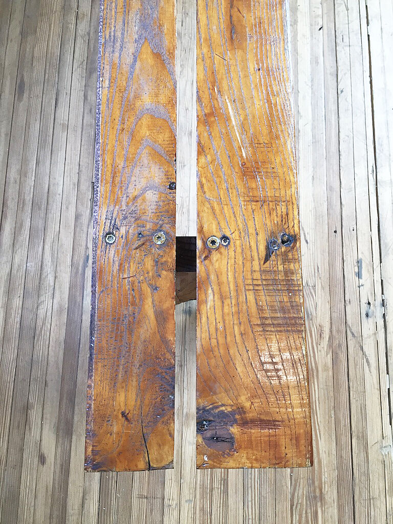 Artisanal pine bench