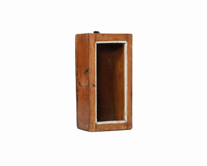 Small old wall display case clock box patina original india