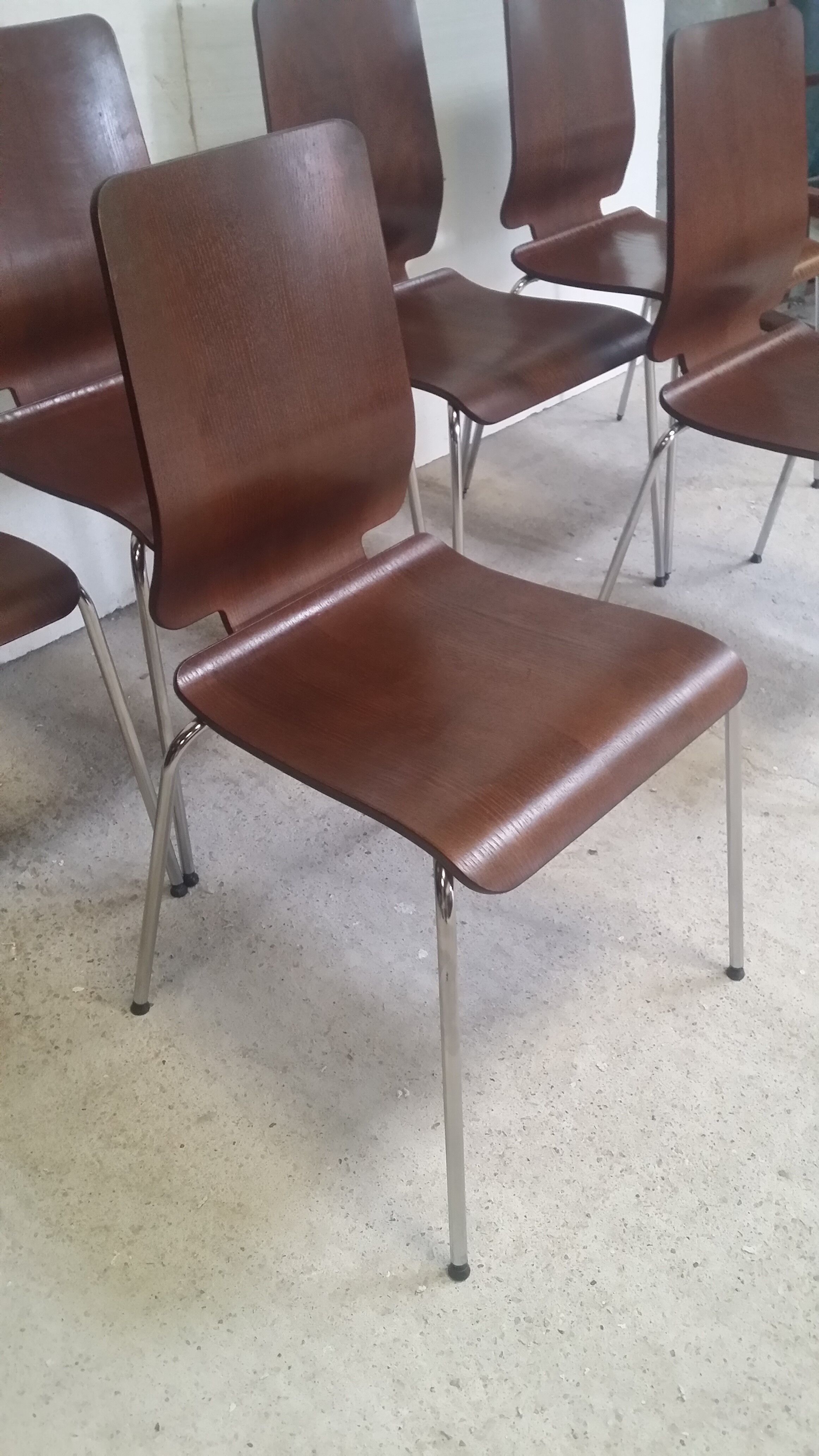 Set of 6 Danish thermoformed chairs