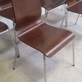 Set of 6 Danish thermoformed chairs