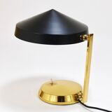 Mid-century table or desk lamp in black brass, Austria, 1960s.