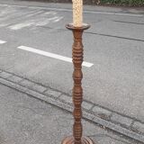 Art Deco turned wood floor lamp