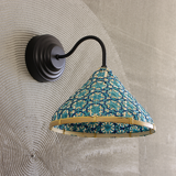 Modern bamboo turquoise wall sconce