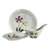 Plats et saucière Digoin modèle Floréal 60’s