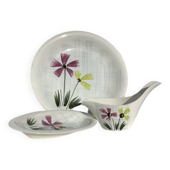 Digoin dishes and gravy boats, Floréal 60's model
