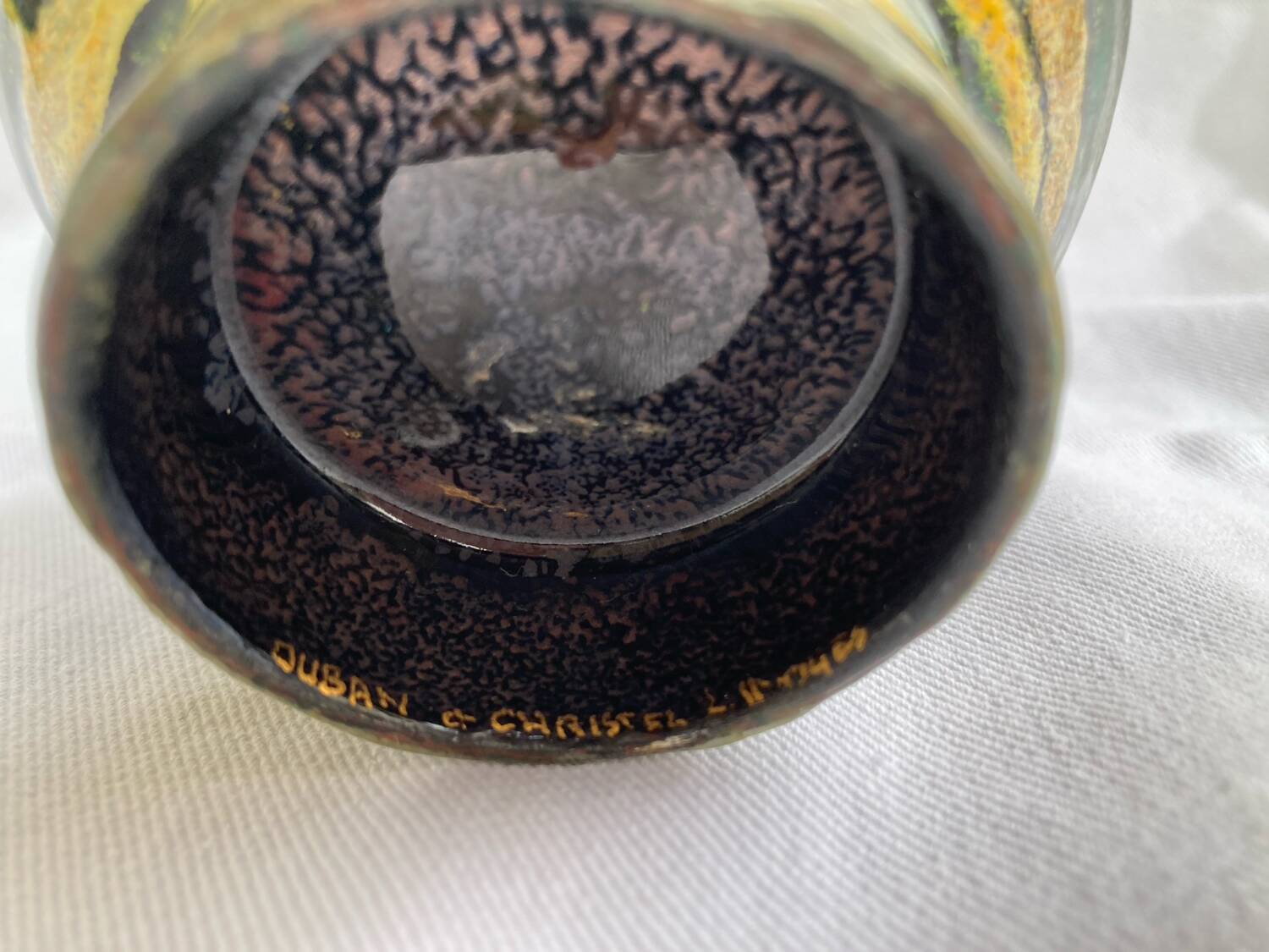 Small Limoges enameled dish, Duban & Christel