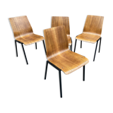 Suite of 4 chairs design Drabert Germany 1970 Scandinavian vintage