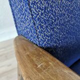 Vintage Royal Blue Armchair: Mid-Century Modern Lounge Chair