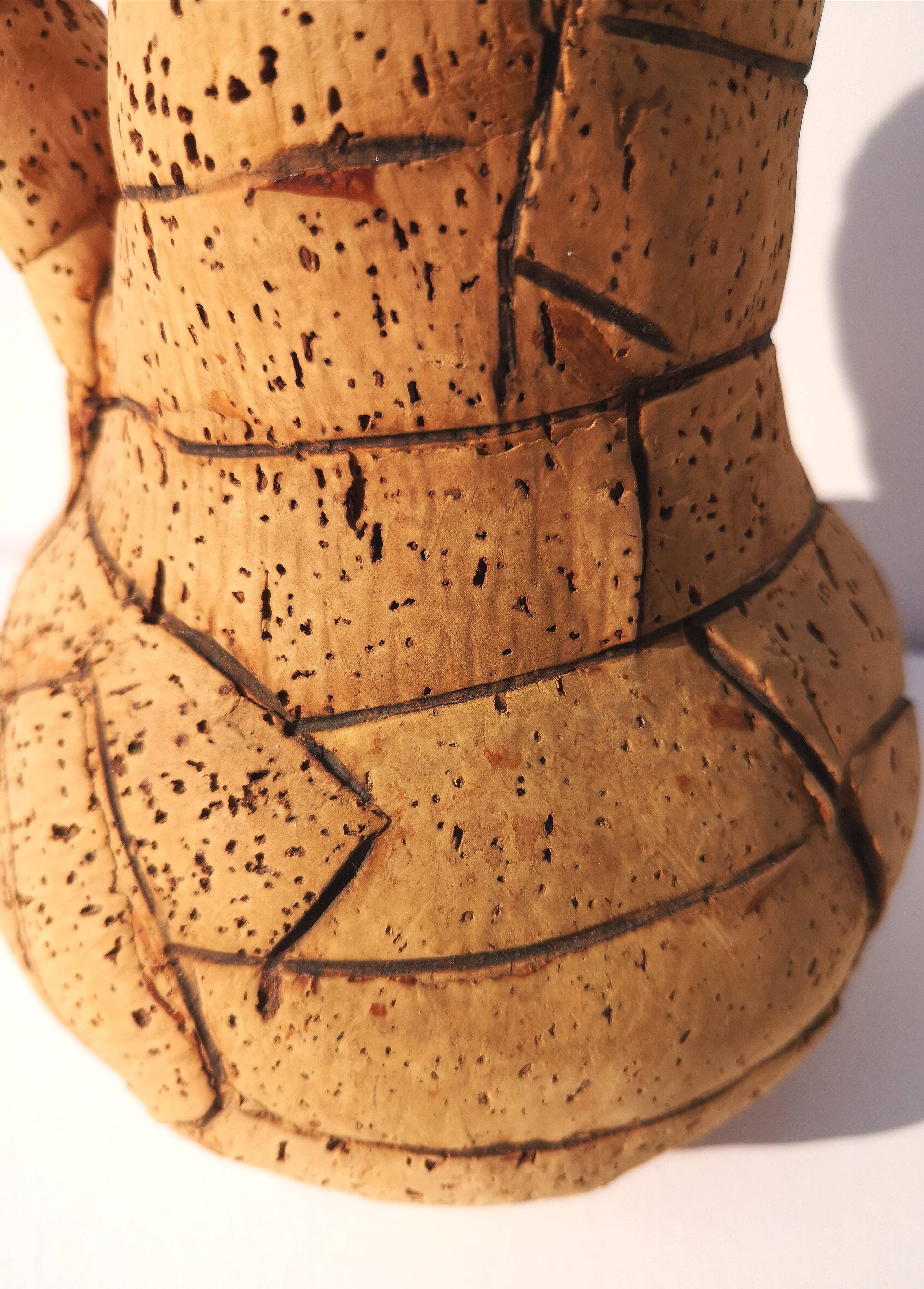 Vase / Carafe / pitcher vintage terracotta and cork