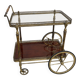 Drinks trolley, brass and wood serving cart from Maison Jansen.