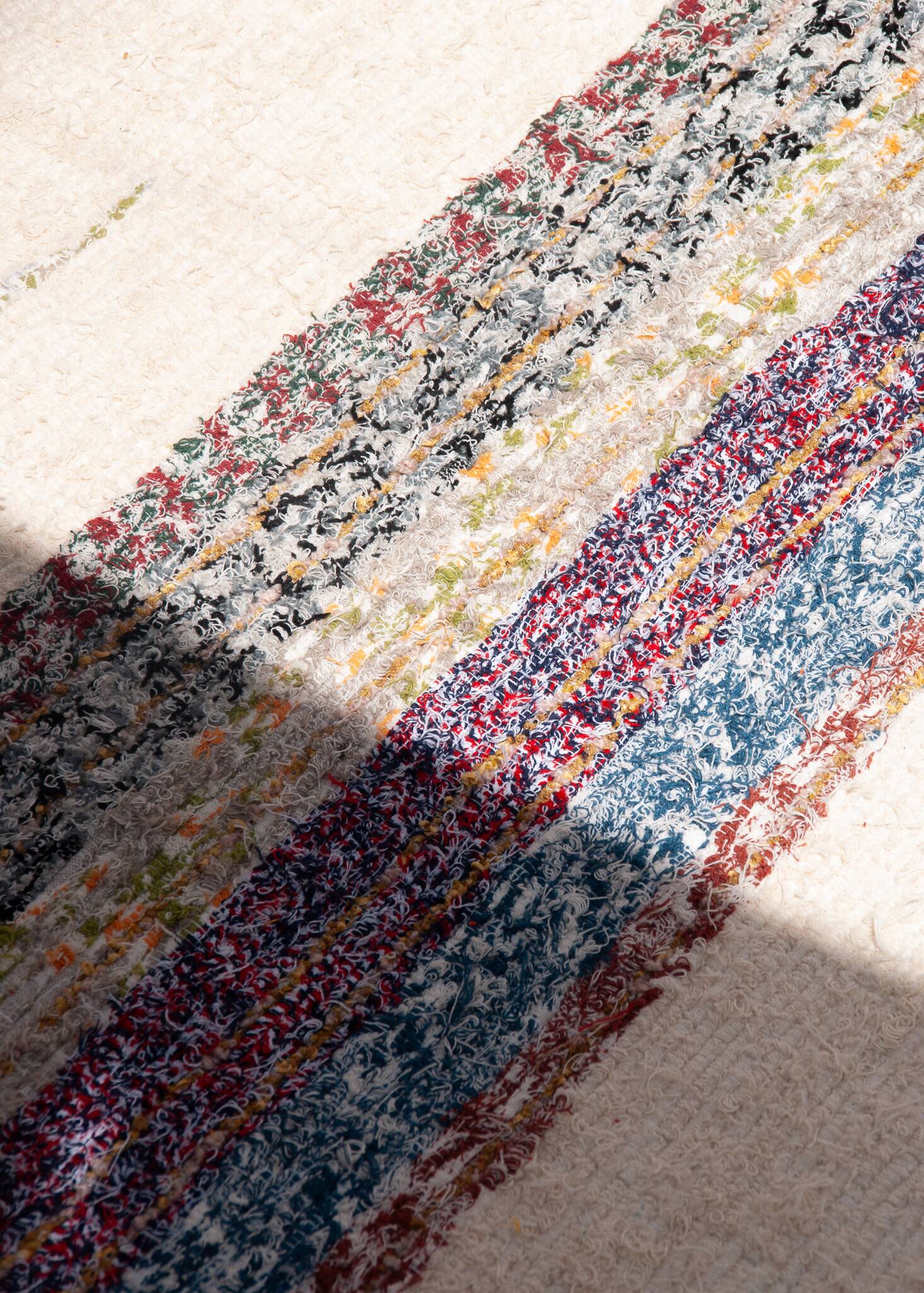 Handmade recycled cotton rug - Mutlicolor - Handwoven