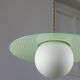 Mid-Century Italian Brass and Opaline Angel Pendant Lamp