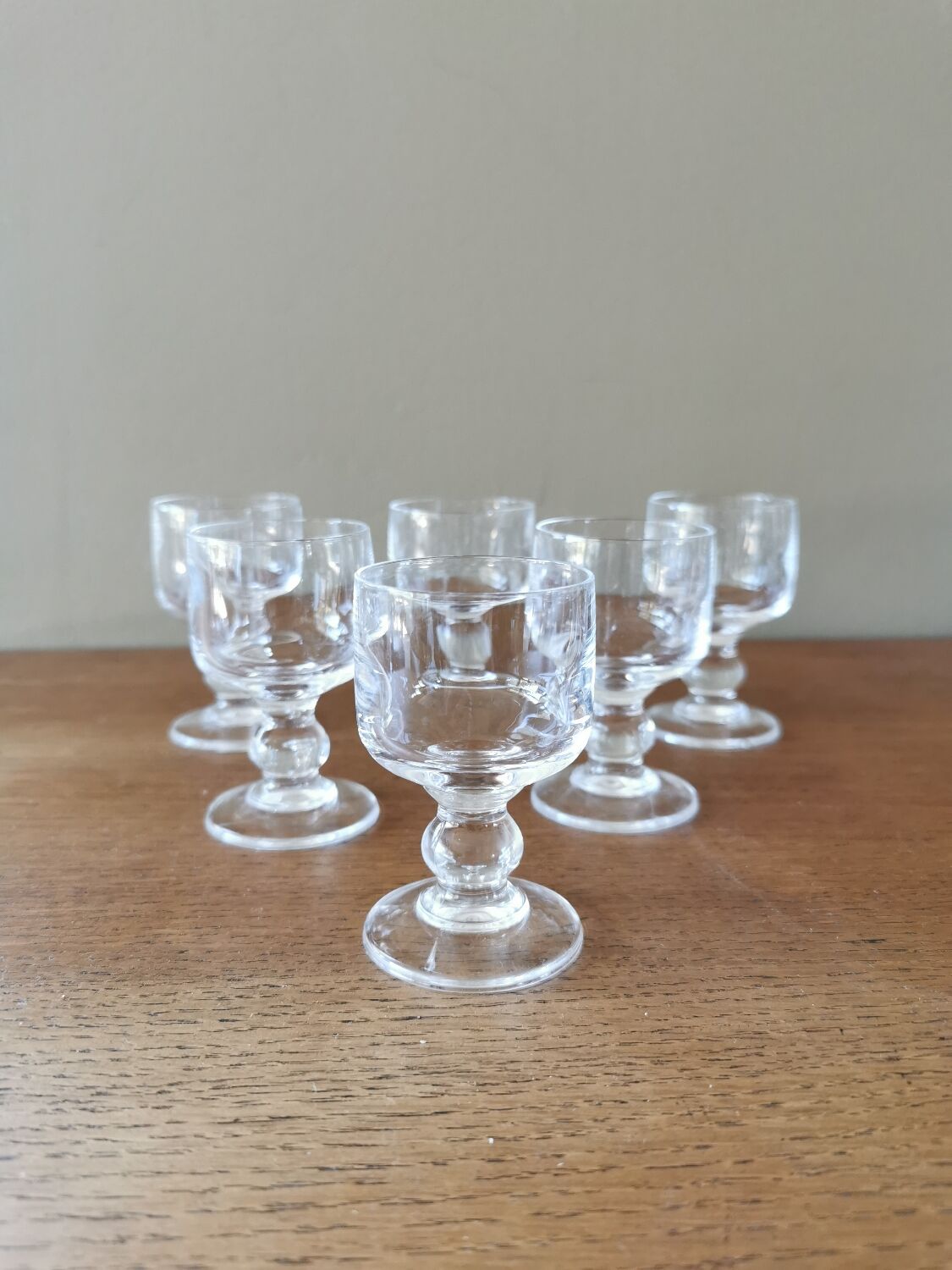 6 vintage crystal digestive glasses