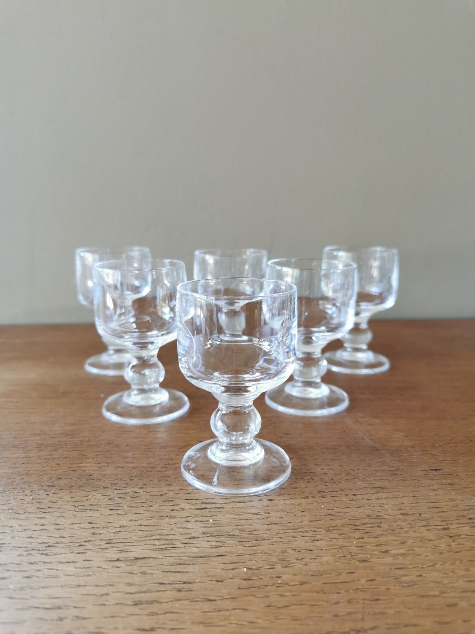 6 vintage crystal liqueur glasses