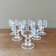 6 vintage crystal liqueur glasses