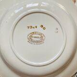 Lots of 9 white hollow plates - golden poreylor the amandinoise france