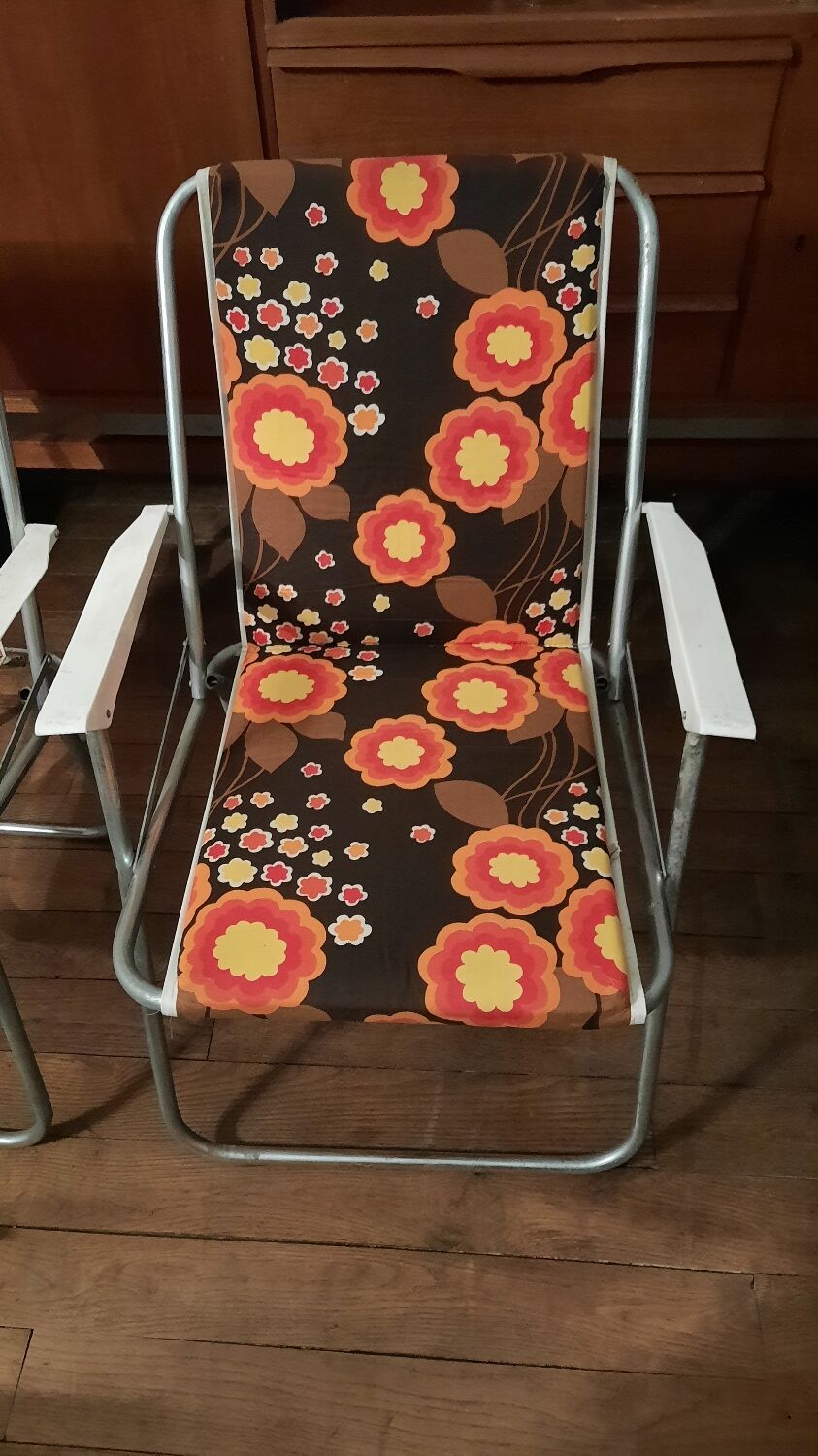 Set of 2 folding armchairs vintage camping