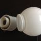 Vintage globe wall lamp in white opaline with white ceramic base
