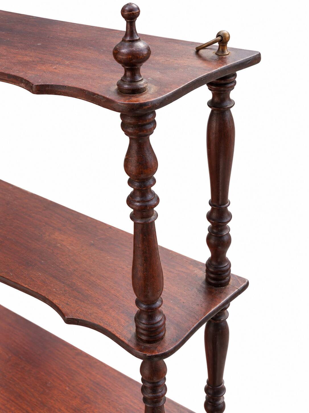 Antique Napoleon III wall shelf in turned wood, 4 shelves, 19th century.