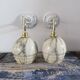Set of two vintage smoked glass wall lights