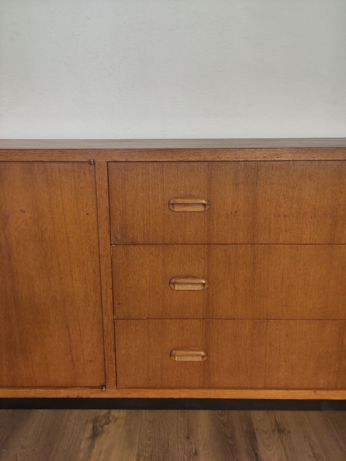 Scandinavian teak and metal sideboard