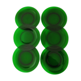 6 plats en verre vert