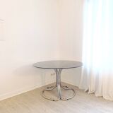 Superb tubular table with space age Italian design.