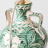 Pair of Spanish Revival Ceramic Table Lamps from Granada, New Linen Lampshades