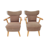 1940s Pair of Oak Armchairs by Krasna Jizba, Czechoslovakia