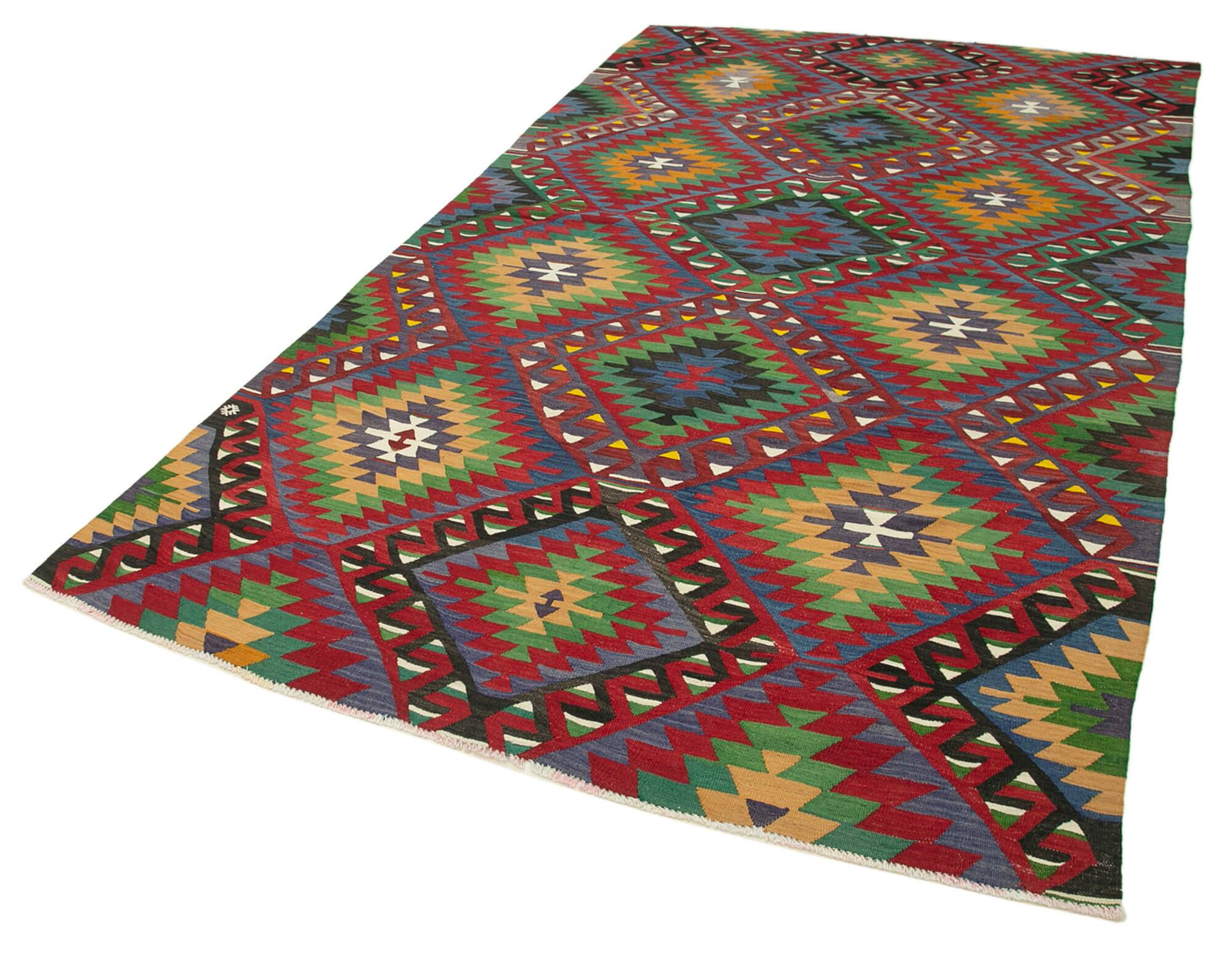 Turkish Handmade Vintage Anatolian Kilim 175 cm x 310 cm
