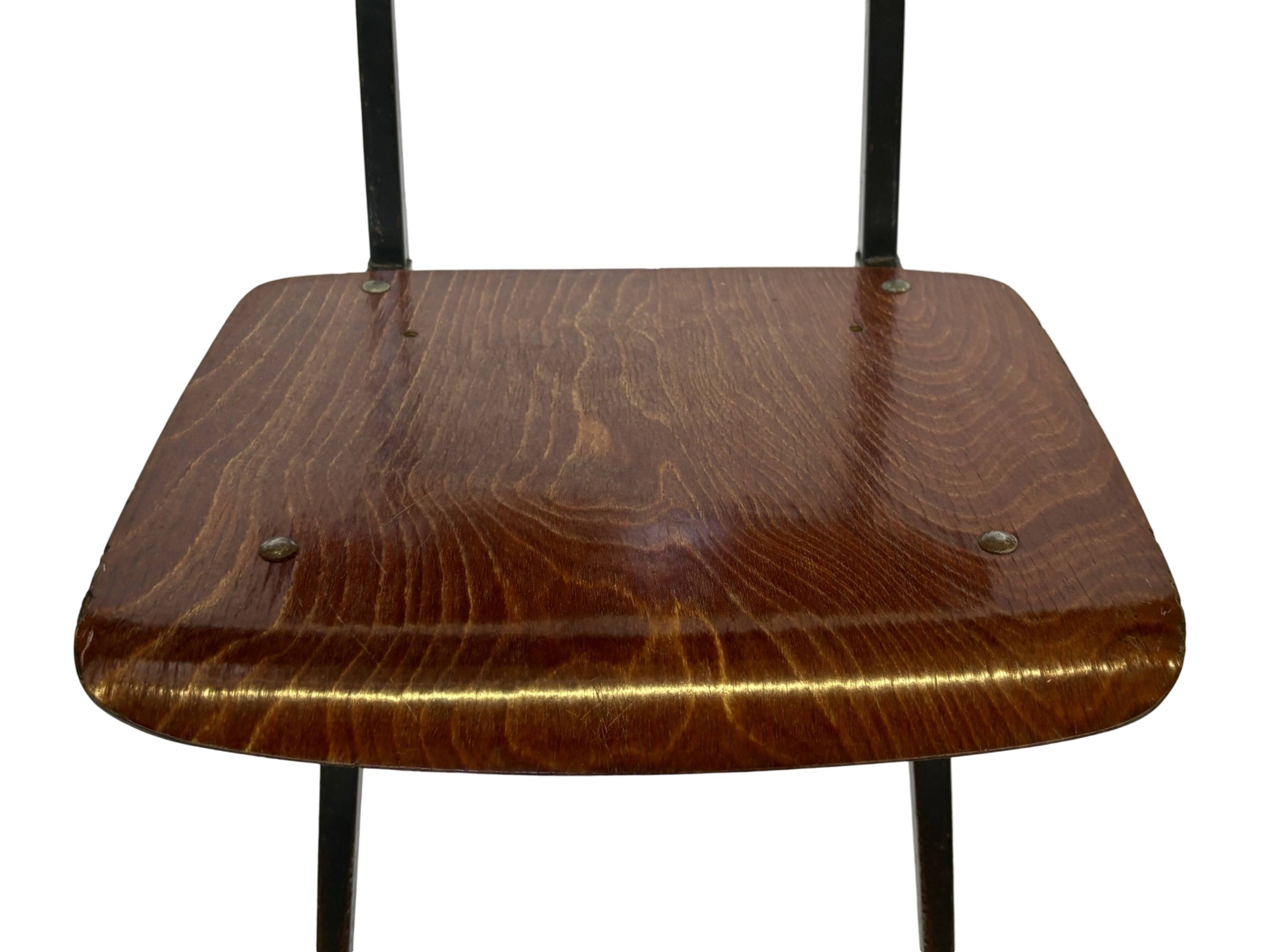 Vintage Marko holland industrial school chair 60's netherlands design