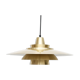 Vintage pendant lamp in golden brass, danish 1970s