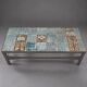 French coffee table in ceramic and steel, circa 1960.