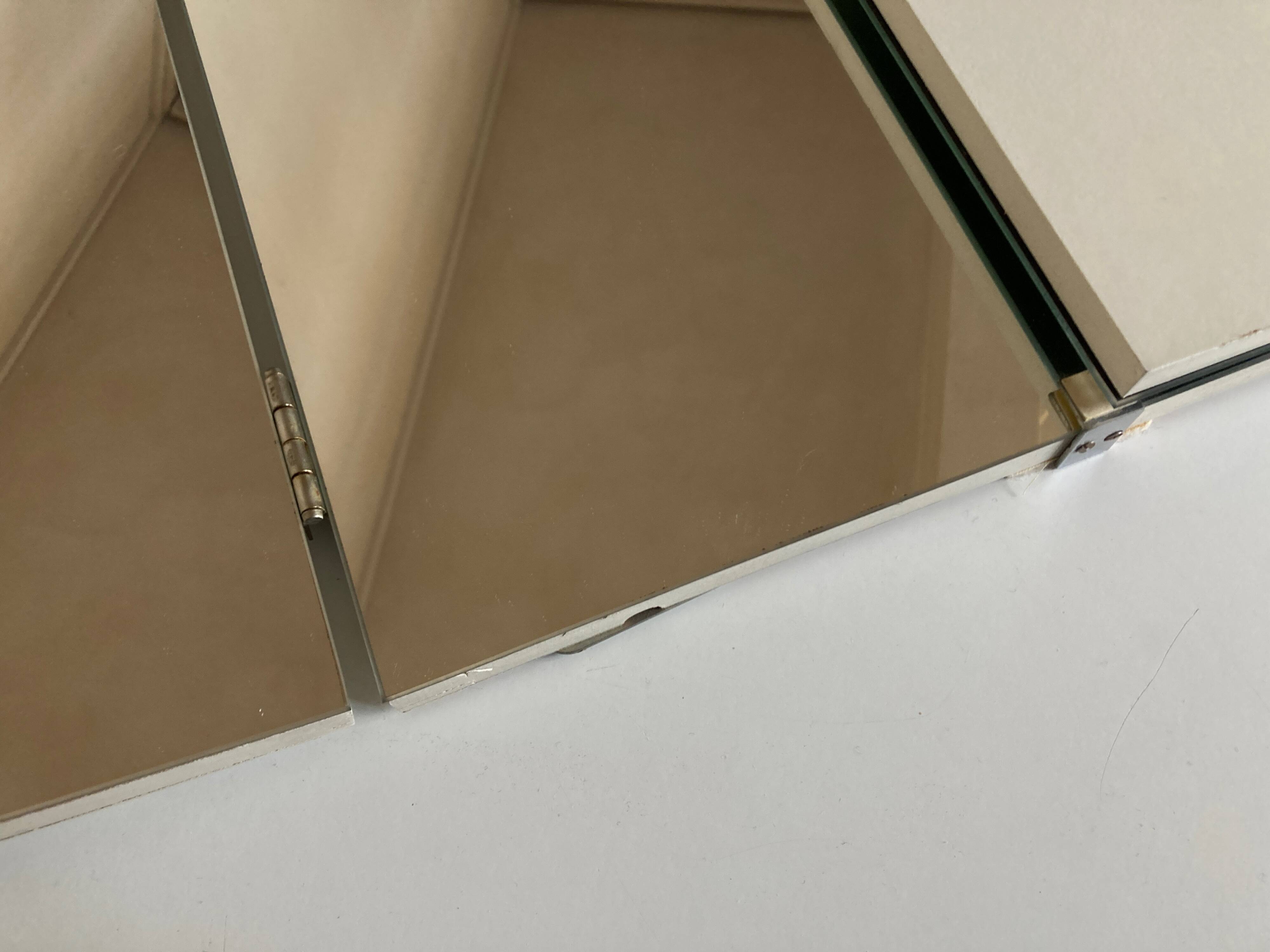 Wooden wallet triptych bathroom mirror 78cm x 38cm