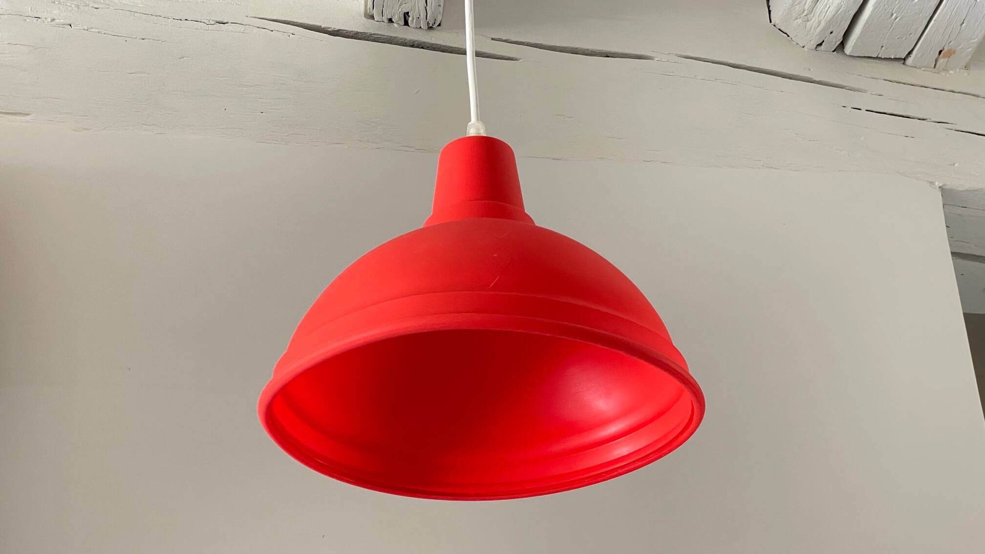 Red geometric pendant light