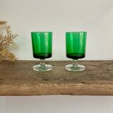 4 small green LUMINARC “Sweden” glasses