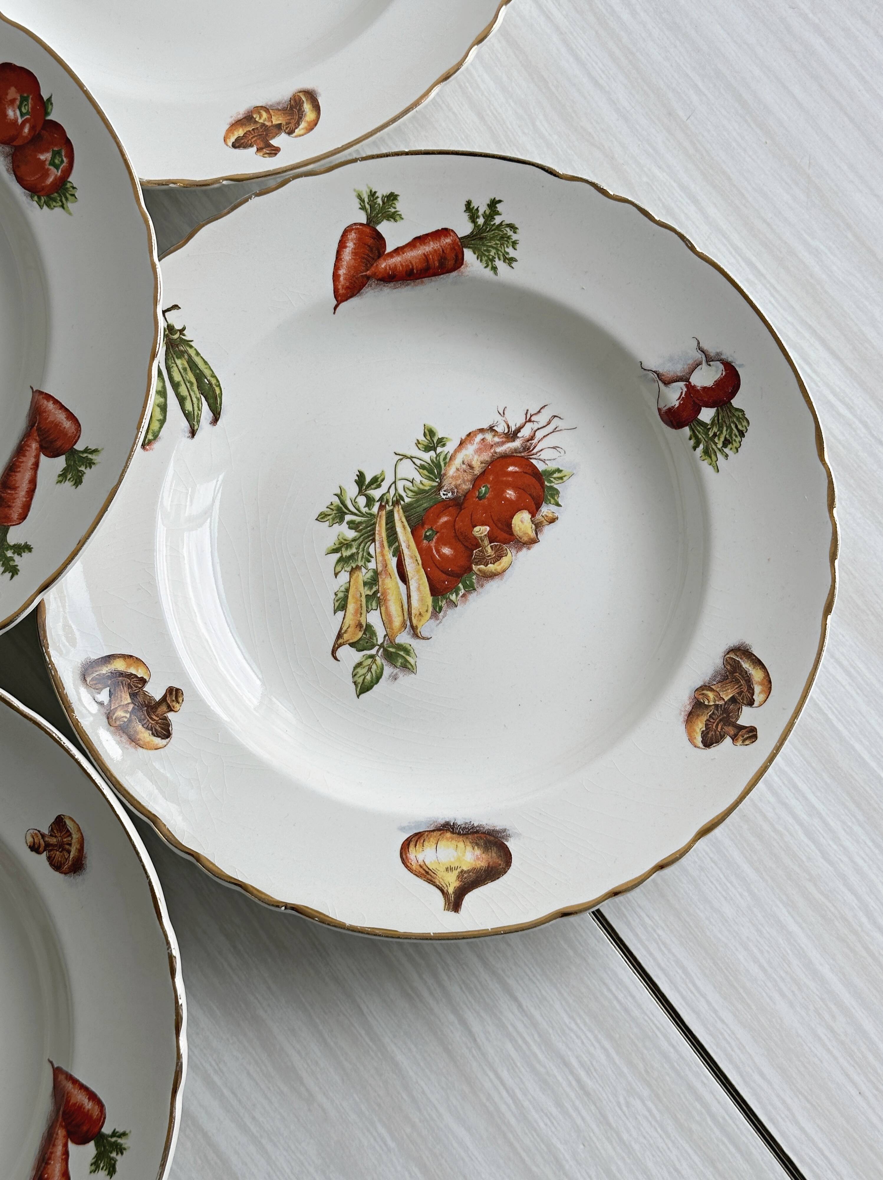 Set of 6 antique French plates