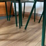 Set of 5 green chairs